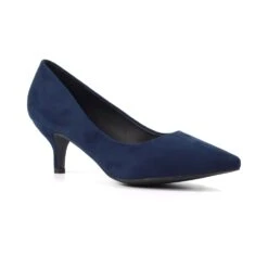 LUNAR Abby Navy Kitten Heel Court Shoe -Chic Ladies Shoes Store abby navy kitten heel court shoe p7300 418722 image