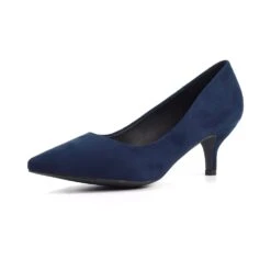 LUNAR Abby Navy Kitten Heel Court Shoe -Chic Ladies Shoes Store abby navy kitten heel court shoe p7300 418728 image