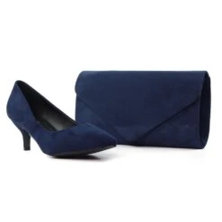 LUNAR Abby Navy Kitten Heel Court Shoe -Chic Ladies Shoes Store abby navy kitten heel court shoe p7300 418752 image
