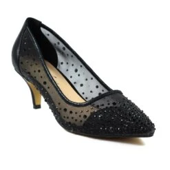 LUNAR Alisha Black Gemstone Kitten Heel -Chic Ladies Shoes Store alisha black gemstone kitten heel p6689 381502 image
