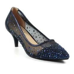 LUNAR Alisha Navy Gemstone Kitten Heel -Chic Ladies Shoes Store alisha navy gemstone kitten heel p6690 381538 image