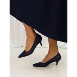 Chic Ladies Shoes Store -Chic Ladies Shoes Store alisha navy gemstone kitten heel p6690 402295 image