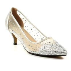 LUNAR Alisha Silver Gemstone Kitten Heel -Chic Ladies Shoes Store alisha silver gemstone kitten heel p6691 381586 image