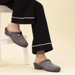 LUNAR Amaretto Grey Mule Slipper -Chic Ladies Shoes Store amaretto grey mule slipper p6868 390028 image