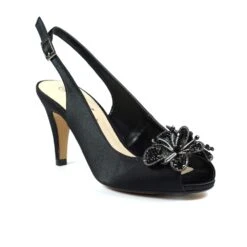 LUNAR Ankara Black Peep Toe Slingback -Chic Ladies Shoes Store ankara black peep toe slingback p5327 319651 image