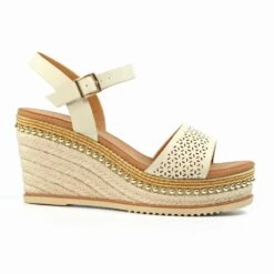 LUNAR Anya Beige Wedge Sandal