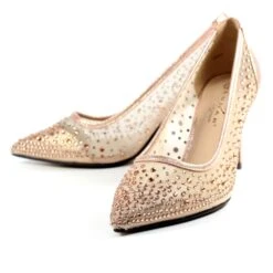 LUNAR Argo Rose Gold Mesh Court -Chic Ladies Shoes Store argo rose gold mesh court p6682 381437 image