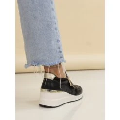 LUNAR Barcelona Black Wedge Trainer -Chic Ladies Shoes Store barcelona black wedge trainer p7409 423169 image