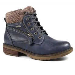 LUNAR Benson III Navy Waterproof Boot -Chic Ladies Shoes Store benson iii navy waterproof boot p5478 327155 image