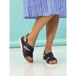 LUNAR Bethany Navy Leather Sandal -Chic Ladies Shoes Store bethany navy leather sandal p7294 418374 image