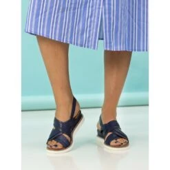 LUNAR Bethany Navy Leather Sandal -Chic Ladies Shoes Store bethany navy leather sandal p7294 418398 image