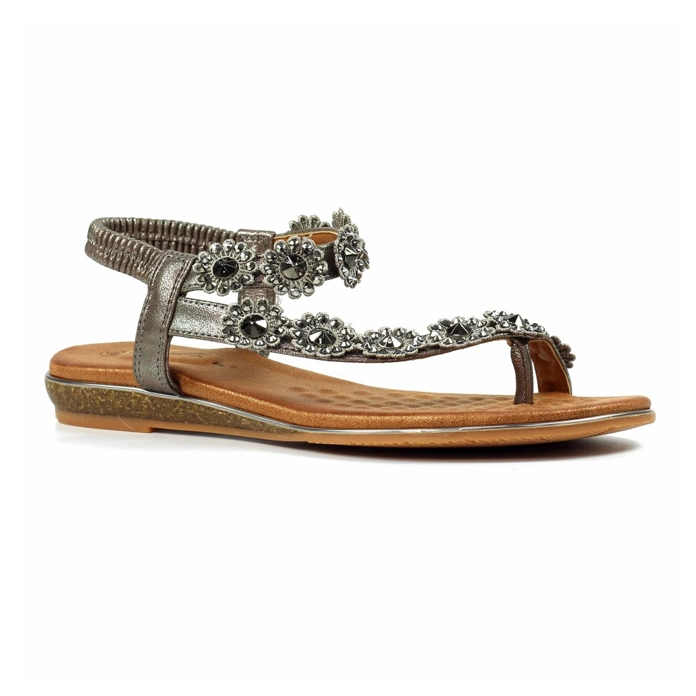 LUNAR Charlotte II Pewter Sandal 6 LUNAR Charlotte II Pewter Sandal - Image 4