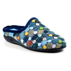 LUNAR Crackle Blue Slip On Slipper -Chic Ladies Shoes Store crackle blue slip on slipper p6808 387045 image
