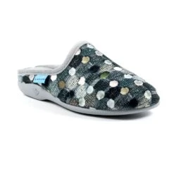 LUNAR Crackle Grey Slip On Slipper -Chic Ladies Shoes Store crackle grey slip on slipper p5962 358728 image