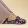 LUNAR Crackle Purple Slip On Slipper -Chic Ladies Shoes Store crackle purple slip on slipper p6807 386979 image