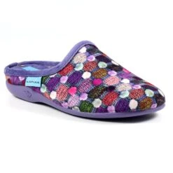 LUNAR Crackle Purple Slip On Slipper -Chic Ladies Shoes Store crackle purple slip on slipper p6807 386985 image