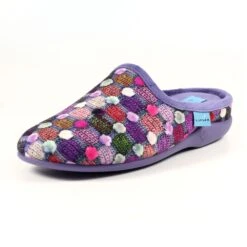 LUNAR Crackle Purple Slip On Slipper -Chic Ladies Shoes Store crackle purple slip on slipper p6807 386991 image