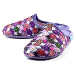 LUNAR Crackle Purple Slip On Slipper -Chic Ladies Shoes Store crackle purple slip on slipper p6807 387009 image