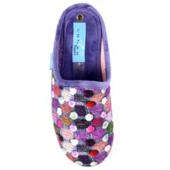 LUNAR Crackle Purple Slip On Slipper -Chic Ladies Shoes Store crackle purple slip on slipper p6807 387015 image