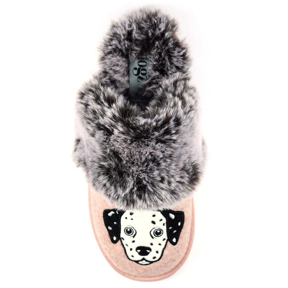 Dalmation Pink Mule Slipper 6 Dalmation Pink Mule Slipper - Image 4