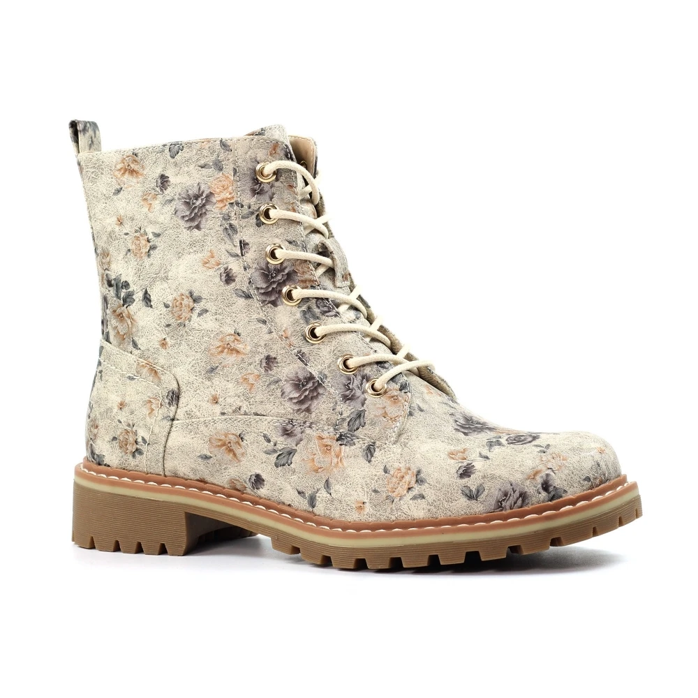 LUNAR Dazzle Beige Floral Ankle Boot 5 LUNAR Dazzle Beige Floral Ankle Boot - Image 3