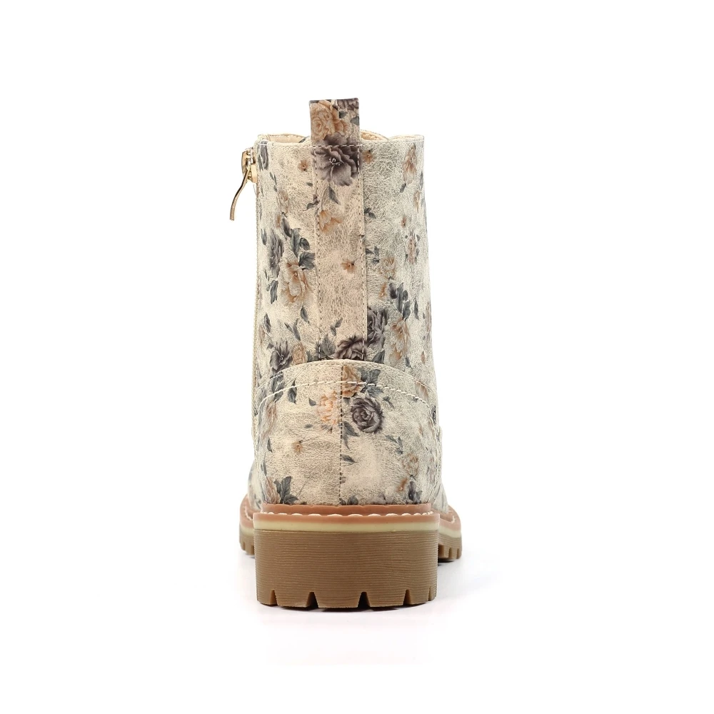 LUNAR Dazzle Beige Floral Ankle Boot 8 LUNAR Dazzle Beige Floral Ankle Boot - Image 6