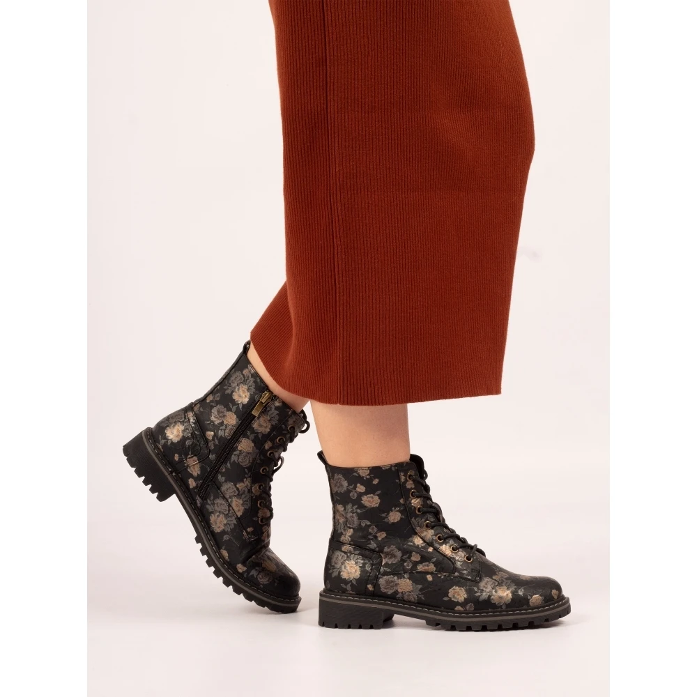 LUNAR Dazzle Black Floral Ankle Boot 4 LUNAR Dazzle Black Floral Ankle Boot - Image 2