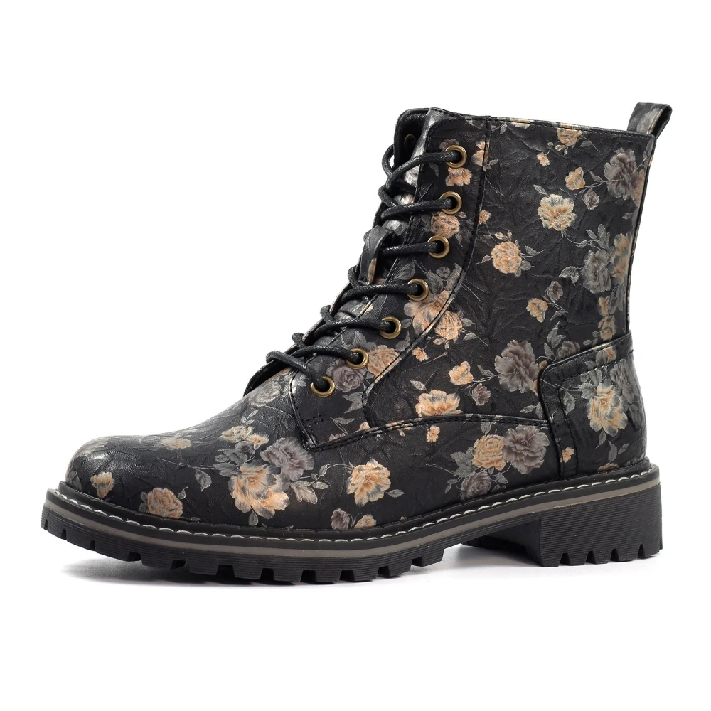 LUNAR Dazzle Black Floral Ankle Boot 7 LUNAR Dazzle Black Floral Ankle Boot - Image 5