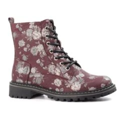 LUNAR Dazzle Burgundy Floral Ankle Boot -Chic Ladies Shoes Store dazzle burgundy floral ankle boot p7746 443757 image