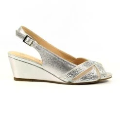 LUNAR Emmerline Silver Slingback Wedge