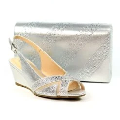 LUNAR Emmerline Silver Slingback Wedge -Chic Ladies Shoes Store emmerline silver slingback wedge p6525 377683 image