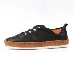 LUNAR Evie Black Leather Plimsoll -Chic Ladies Shoes Store evie black leather plimsoll p7480 429539 image