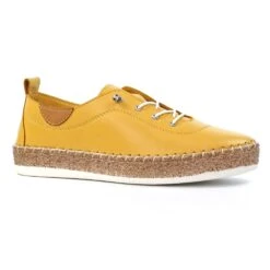 LUNAR Evie Mustard Leather Plimsoll -Chic Ladies Shoes Store evie mustard leather plimsoll p7131 407947 image