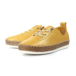 LUNAR Evie Mustard Leather Plimsoll -Chic Ladies Shoes Store evie mustard leather plimsoll p7131 407965 image