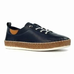 LUNAR Evie Navy Leather Plimsoll -Chic Ladies Shoes Store evie navy leather plimsoll p7129 407827 image