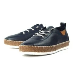 LUNAR Evie Navy Leather Plimsoll -Chic Ladies Shoes Store evie navy leather plimsoll p7129 407845 image