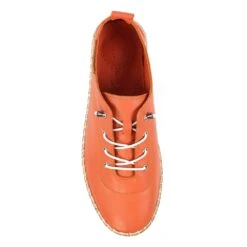 LUNAR Evie Orange Leather Plimsoll -Chic Ladies Shoes Store evie orange leather plimsoll p7132 408019 image