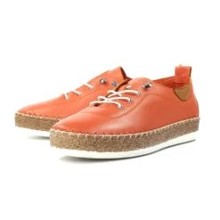 LUNAR Evie Orange Leather Plimsoll -Chic Ladies Shoes Store evie orange leather plimsoll p7132 408025 image
