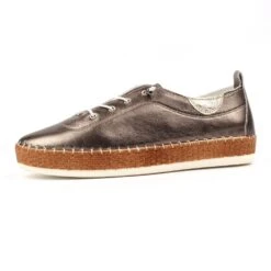 LUNAR Evie Pewter Leather Plimsoll -Chic Ladies Shoes Store evie pewter leather plimsoll p7481 429485 image