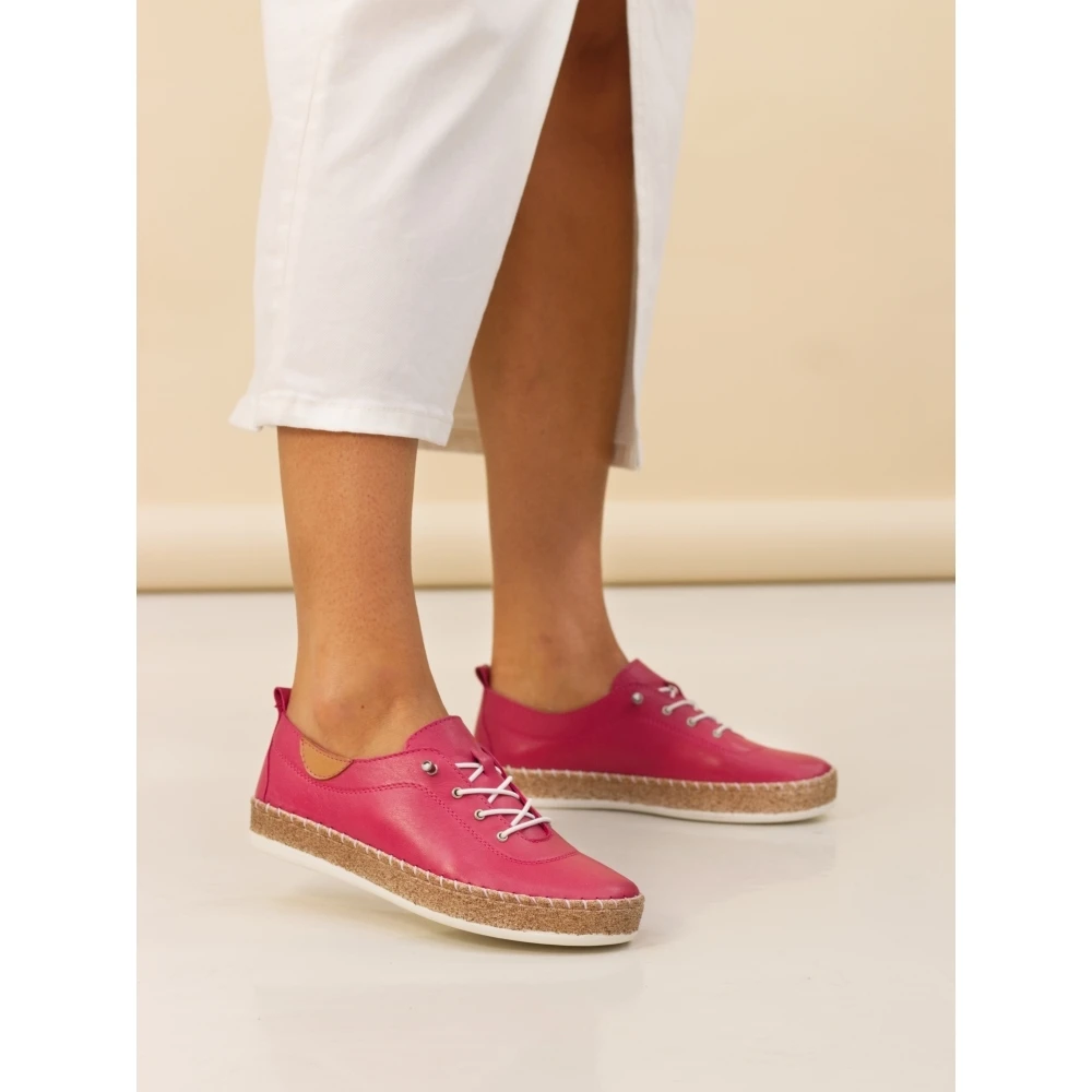 LUNAR Evie Raspberry Leather Plimsoll 3 LUNAR Evie Raspberry Leather Plimsoll