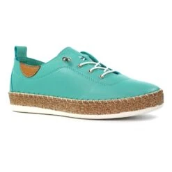 LUNAR Evie Turquoise Leather Plimsoll -Chic Ladies Shoes Store evie turquoise leather plimsoll p7135 408169 image
