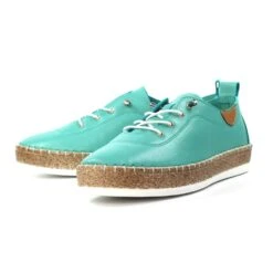 LUNAR Evie Turquoise Leather Plimsoll -Chic Ladies Shoes Store evie turquoise leather plimsoll p7135 408193 image