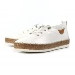 LUNAR Evie White Leather Plimsoll -Chic Ladies Shoes Store evie white leather plimsoll p7136 408253 image