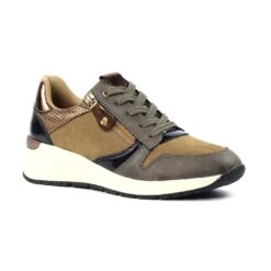 LUNAR Hazel Khaki Wedge Trainer -Chic Ladies Shoes Store hazel khaki wedge trainer p6998 399181 image