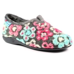 LUNAR Hippy Grey Flower Full Slipper -Chic Ladies Shoes Store hippy grey flower full slipper p4835 380327 image