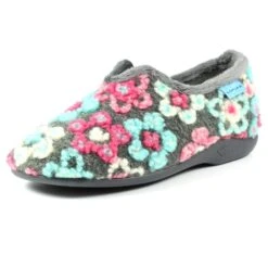 LUNAR Hippy Grey Flower Full Slipper -Chic Ladies Shoes Store hippy grey flower full slipper p4835 380333 image