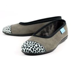 LUNAR Jessie Grey Leopard Pump Slipper -Chic Ladies Shoes Store jessie grey leopard pump slipper p6787 385897 image