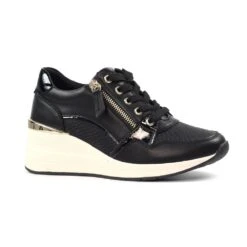 LUNAR Juno Black Wedge Trainer -Chic Ladies Shoes Store juno black wedge trainer p7721 445259 image
