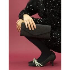 LUNAR Kalina Black Court Shoe