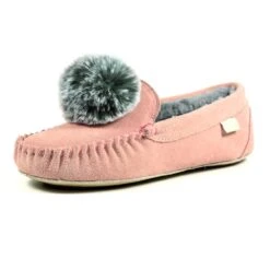 Bessie Pink Suede Slipper -Chic Ladies Shoes Store lazy dogz bessie pink suede slipper p4892 293752 image